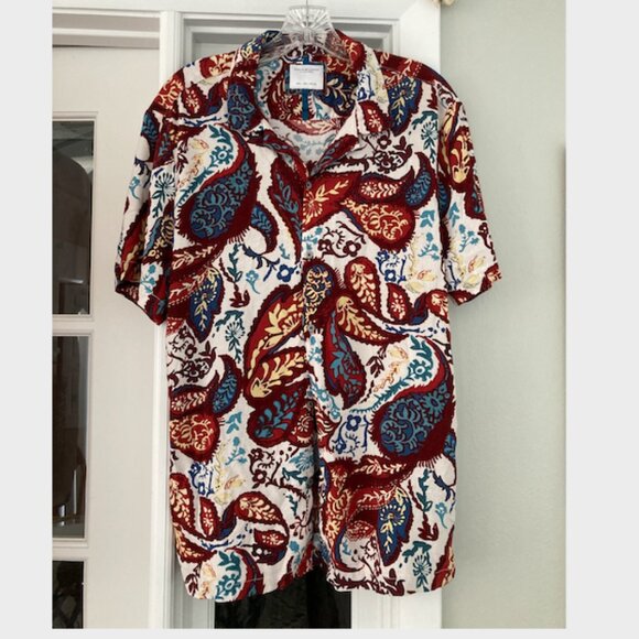 Denin & Flower Other - Denim & Flower Ricky Singh Paisley Floral Short Sleeve Button Down Shirt Large
